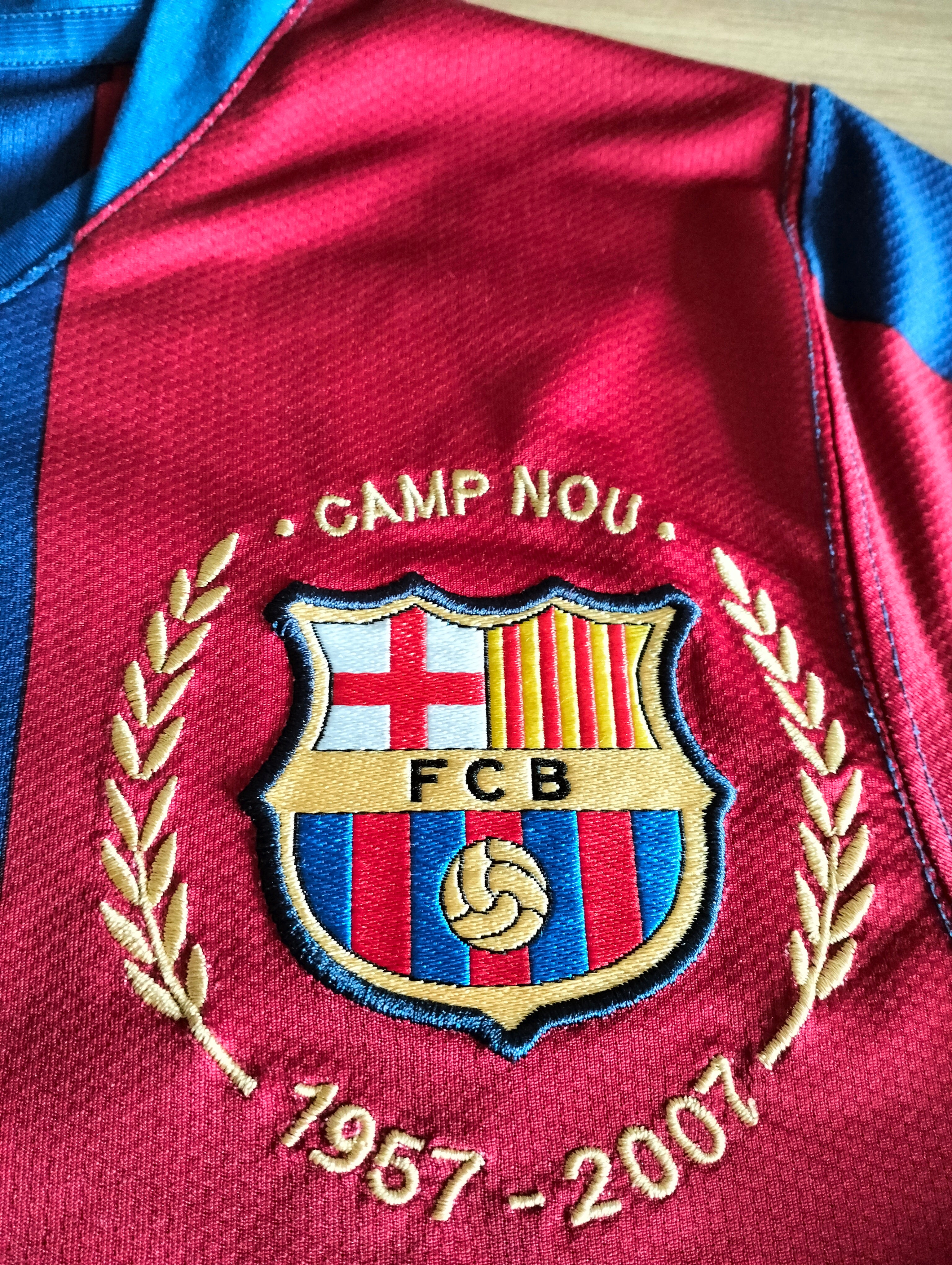 1.4. FC Barcelona 2007/08 Nike home shirt -  50th anniversary of Camp Nou - S
