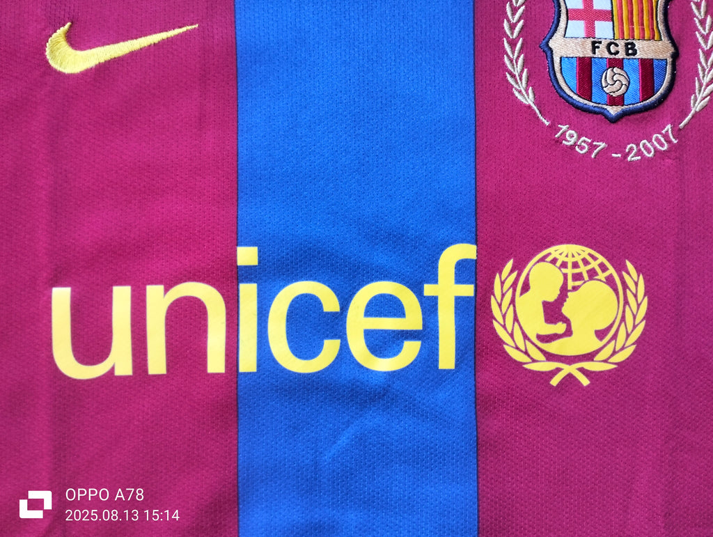FC Barcelona 2007/08 Nike home shirts -  50th anniversary of Camp Nou