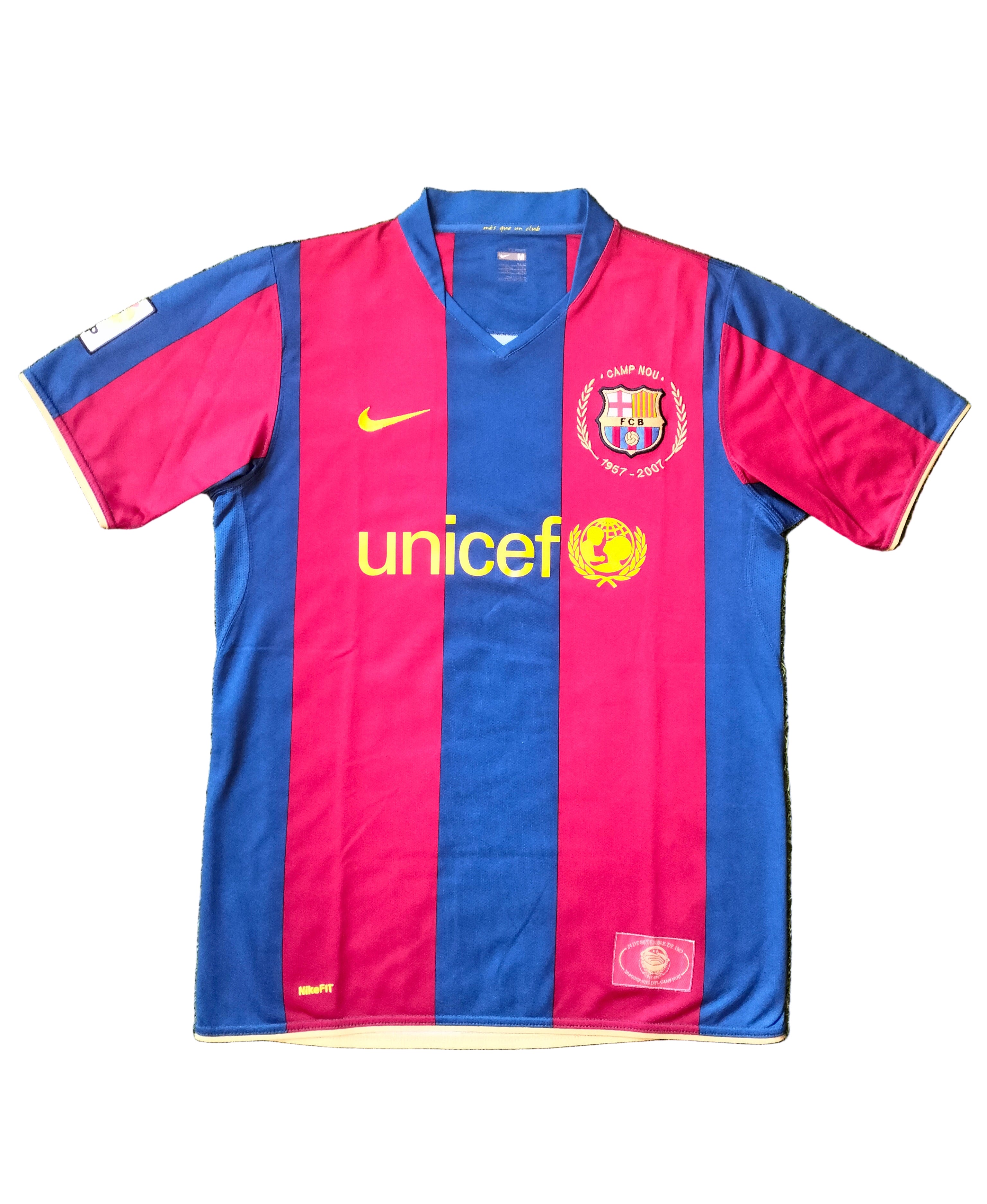 FC Barcelona 2007/08 Nike home shirts -  50th anniversary of Camp Nou