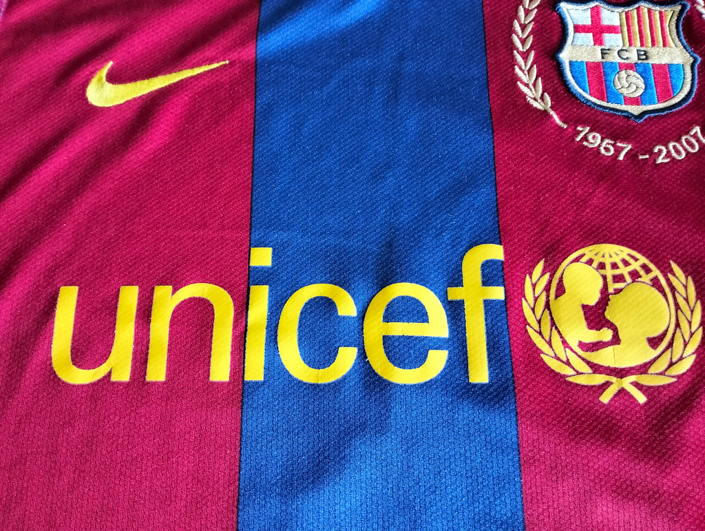 1.4. FC Barcelona 2007/08 Nike home shirt -  50th anniversary of Camp Nou - S