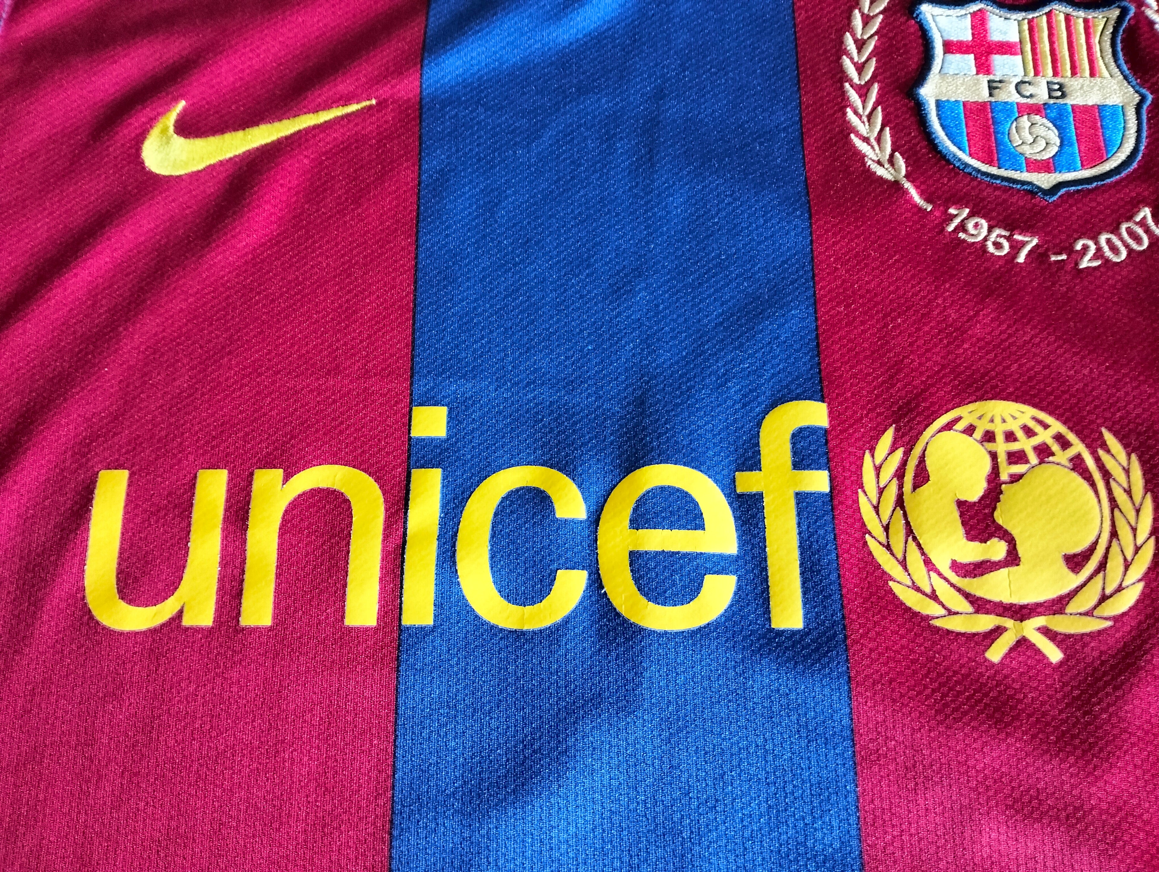 1.4. FC Barcelona 2007/08 Nike home shirt -  50th anniversary of Camp Nou - S