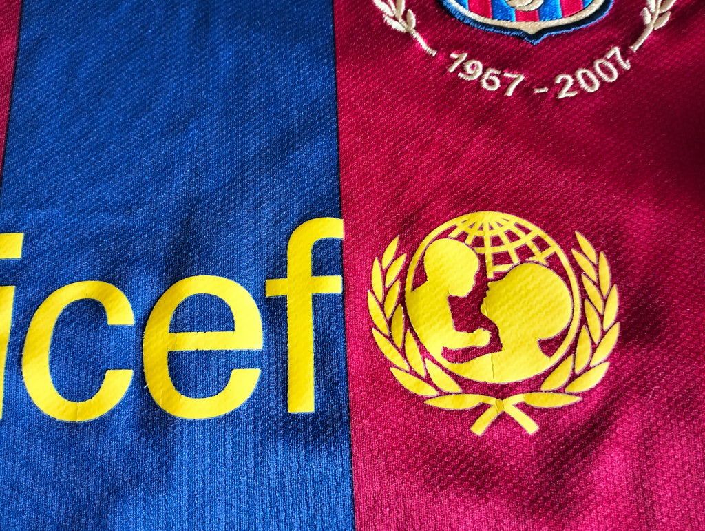 1.4. FC Barcelona 2007/08 Nike home shirt -  50th anniversary of Camp Nou - S